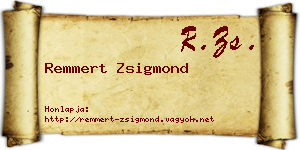 Remmert Zsigmond névjegykártya