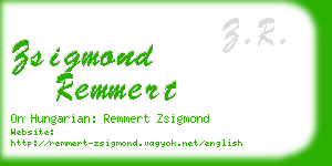zsigmond remmert business card